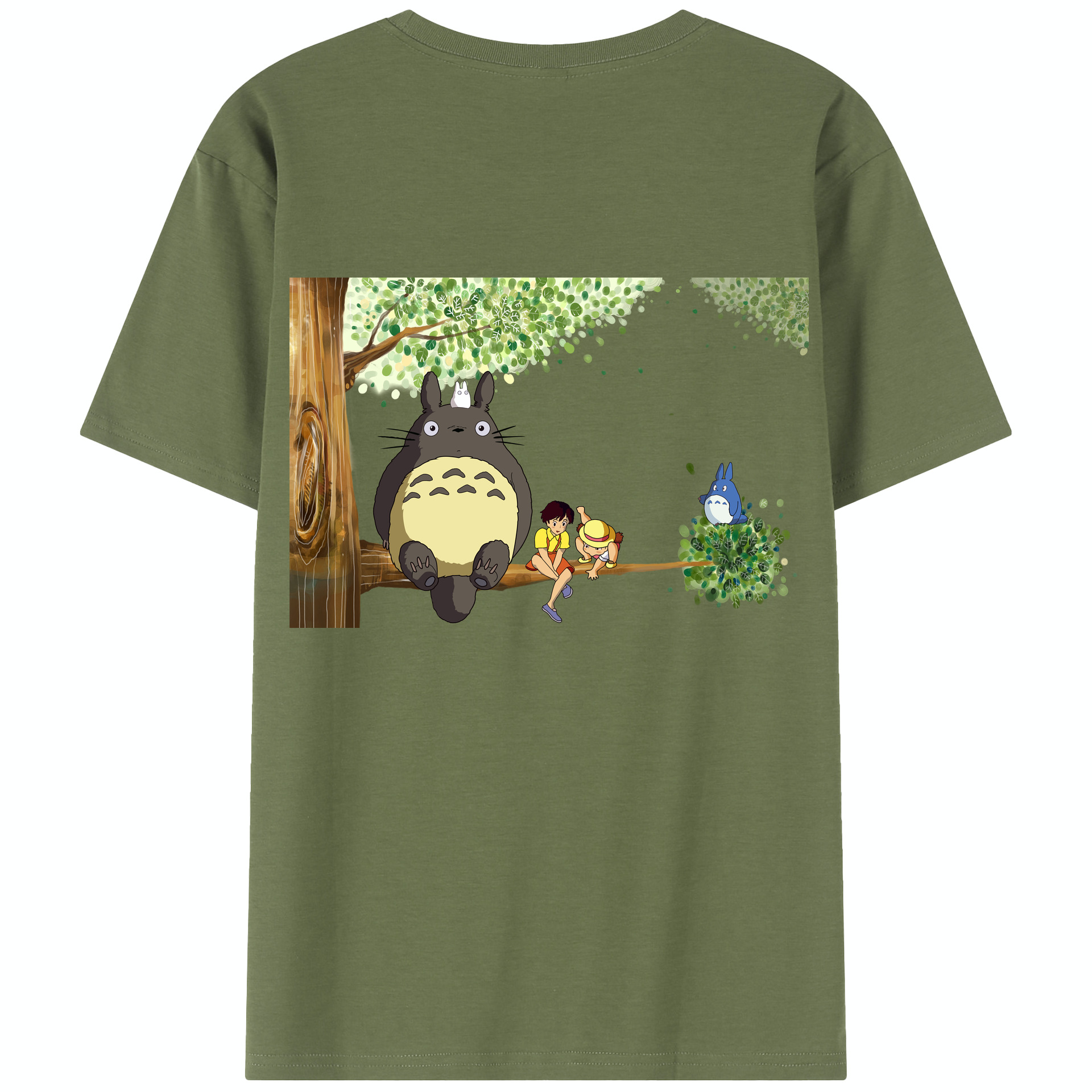 （画像用） となりのトトロ 草壁メイ 草壁サツキ My Neighbor Totoro Satsuki Kusakabe Mei Kusakabe 綿100％半袖Tシャツ（背面プリント）
